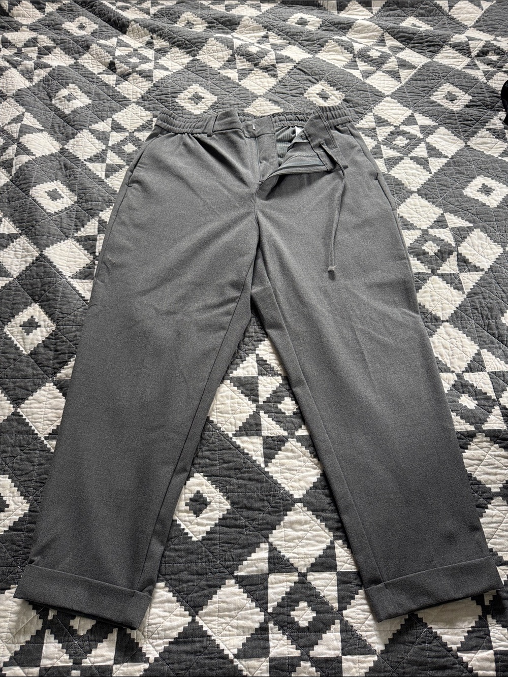 Banana Republic Charcoal Gray Drawstring Dress Pants